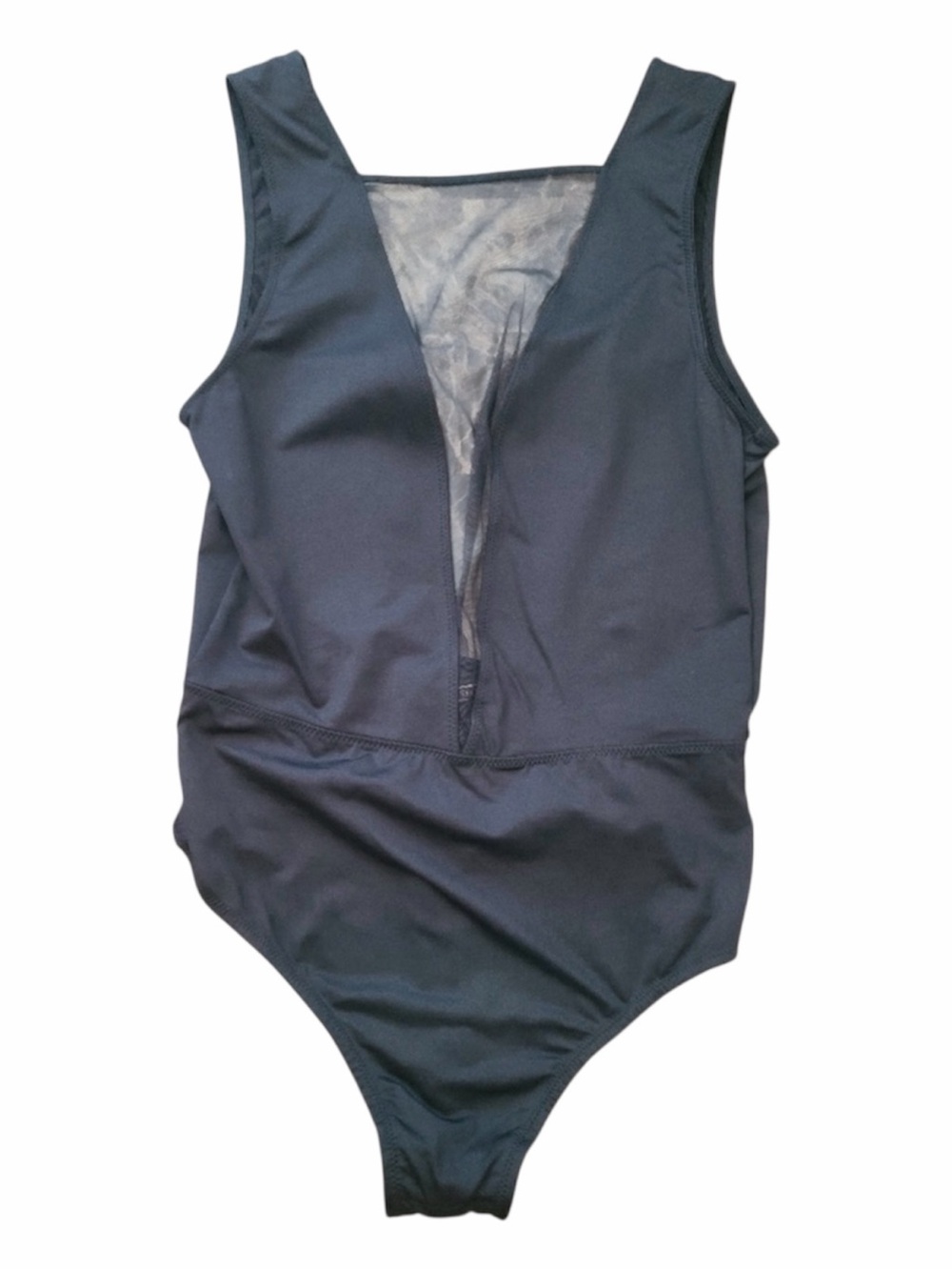 Victoria's Secret Black Plunge Mesh Bodysuit